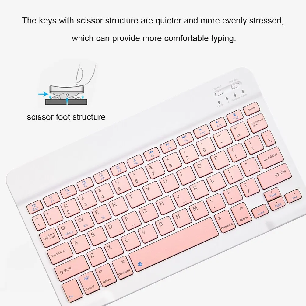 Pink Wireless Bluetooth Keyboard and Mouse Mini Keyboard English Keyboard for Tablet IOS Android IPhone Ipad Keyboard