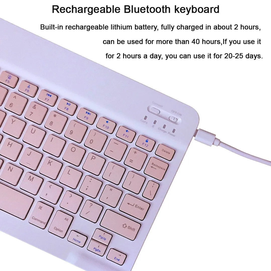 Pink Wireless Bluetooth Keyboard and Mouse Mini Keyboard English Keyboard for Tablet IOS Android IPhone Ipad Keyboard