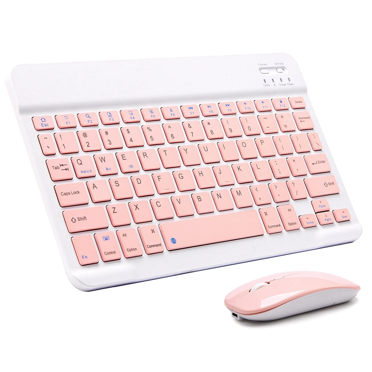 Pink Wireless Bluetooth Keyboard and Mouse Mini Keyboard English Keyboard for Tablet IOS Android IPhone Ipad Keyboard