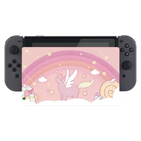 PlayVital Candy Rainbow Unicorn Patterned Custom Protective Case for NS Switch Charging Dock, Dust Anti Scratch Dust Hard Cover for NS Switch Dock - Dock NOT Included - NTG7007