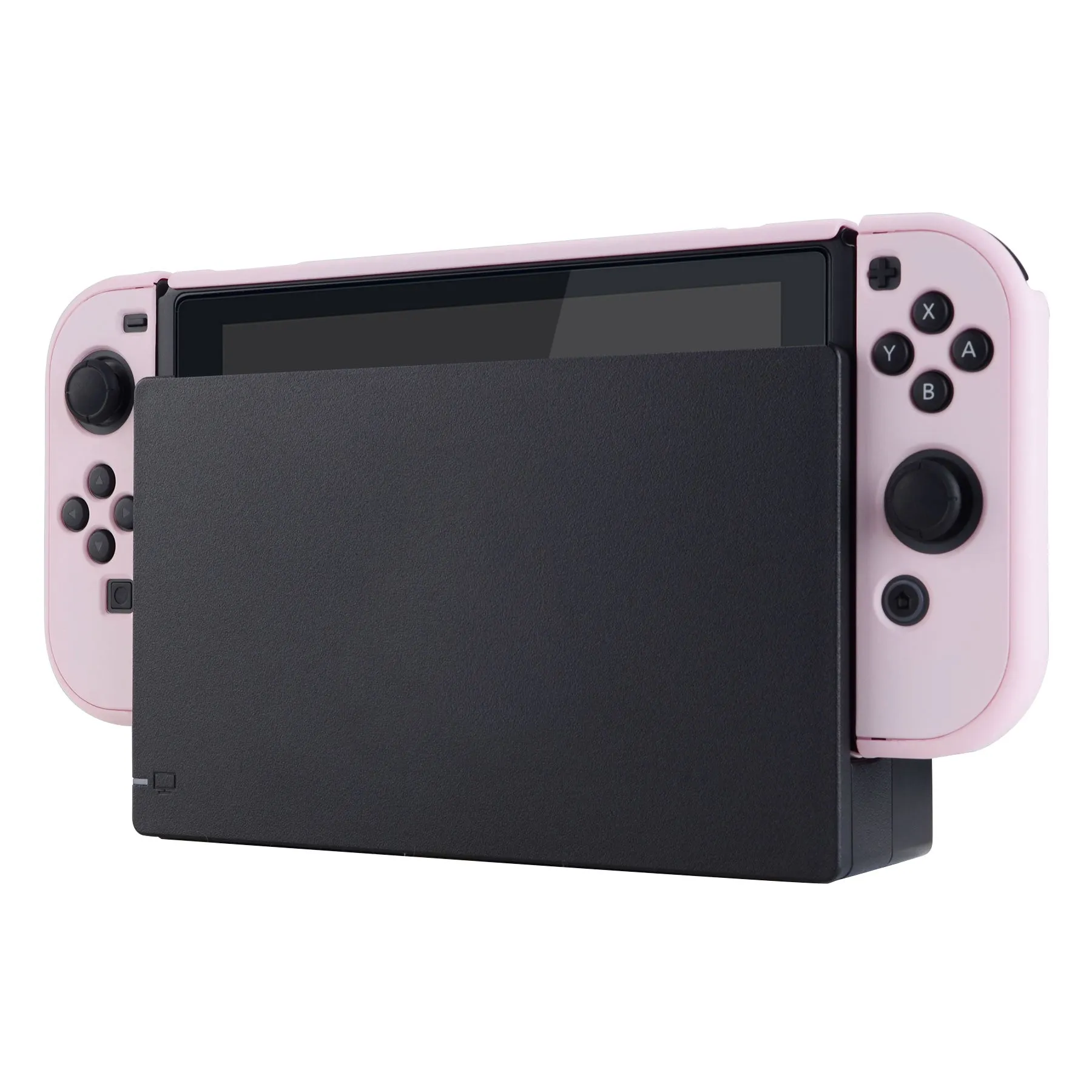 PlayVital Cherry Blossoms Pink Back Cover for Nintendo Switch Console, NS Joycon Handheld Controller Separable Protector Hard Shell, Customized Dockable Protective Case for Nintendo Switch - NTP312