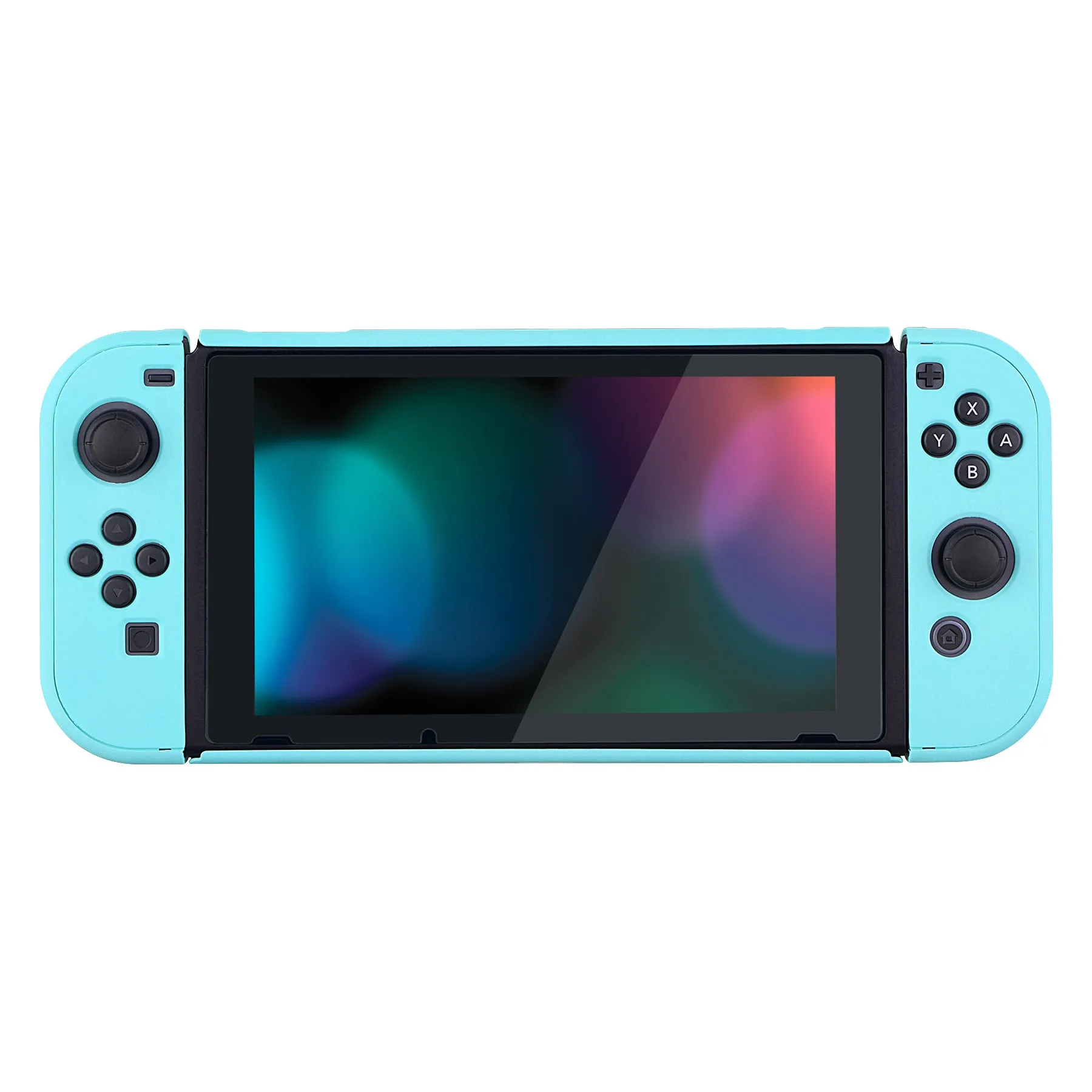 PlayVital Heaven Blue Back Cover for Nintendo Switch Console, NS Joycon Handheld Controller Separable Protector Hard Shell, Customized Dockable Protective Case for Nintendo Switch - NTP313