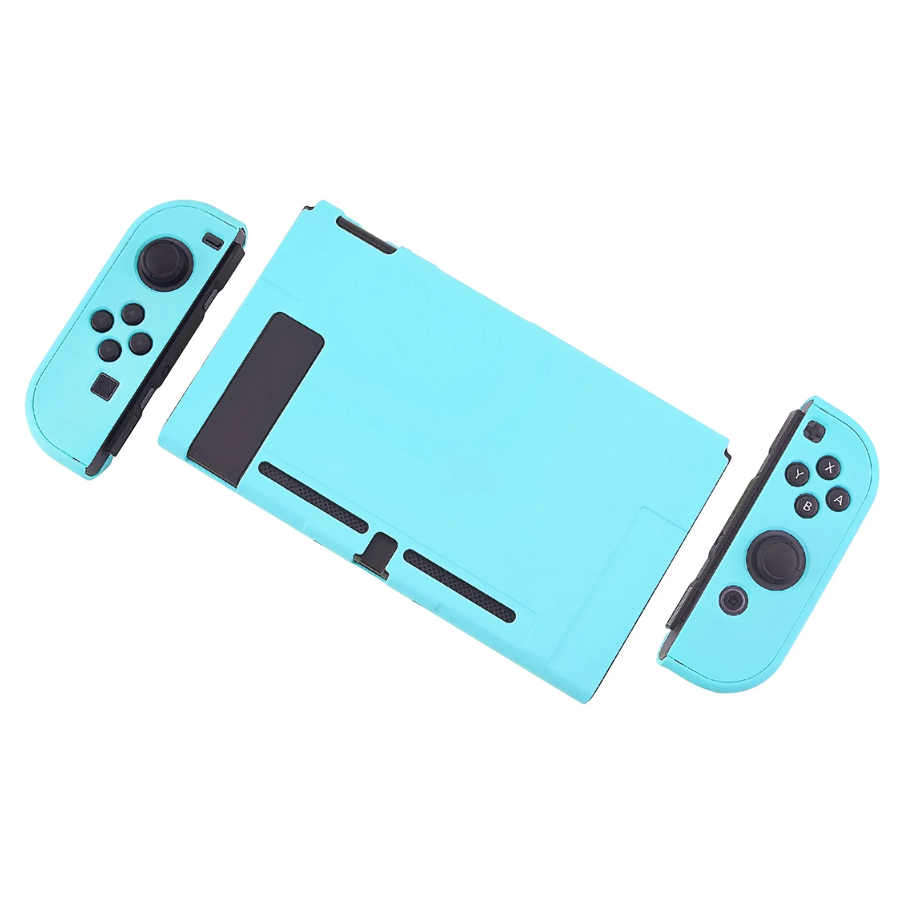 PlayVital Heaven Blue Back Cover for Nintendo Switch Console, NS Joycon Handheld Controller Separable Protector Hard Shell, Customized Dockable Protective Case for Nintendo Switch - NTP313