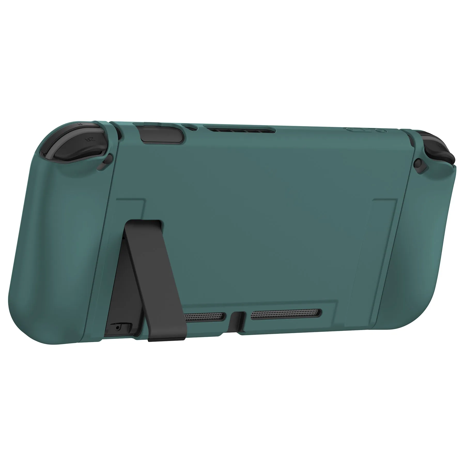 PlayVital Hunter Green Protective Case for NS Switch, Soft TPU Slim Case Cover for NS Switch Joy-Con Console with Colorful ABXY Direction Button Caps - NTU6036G2