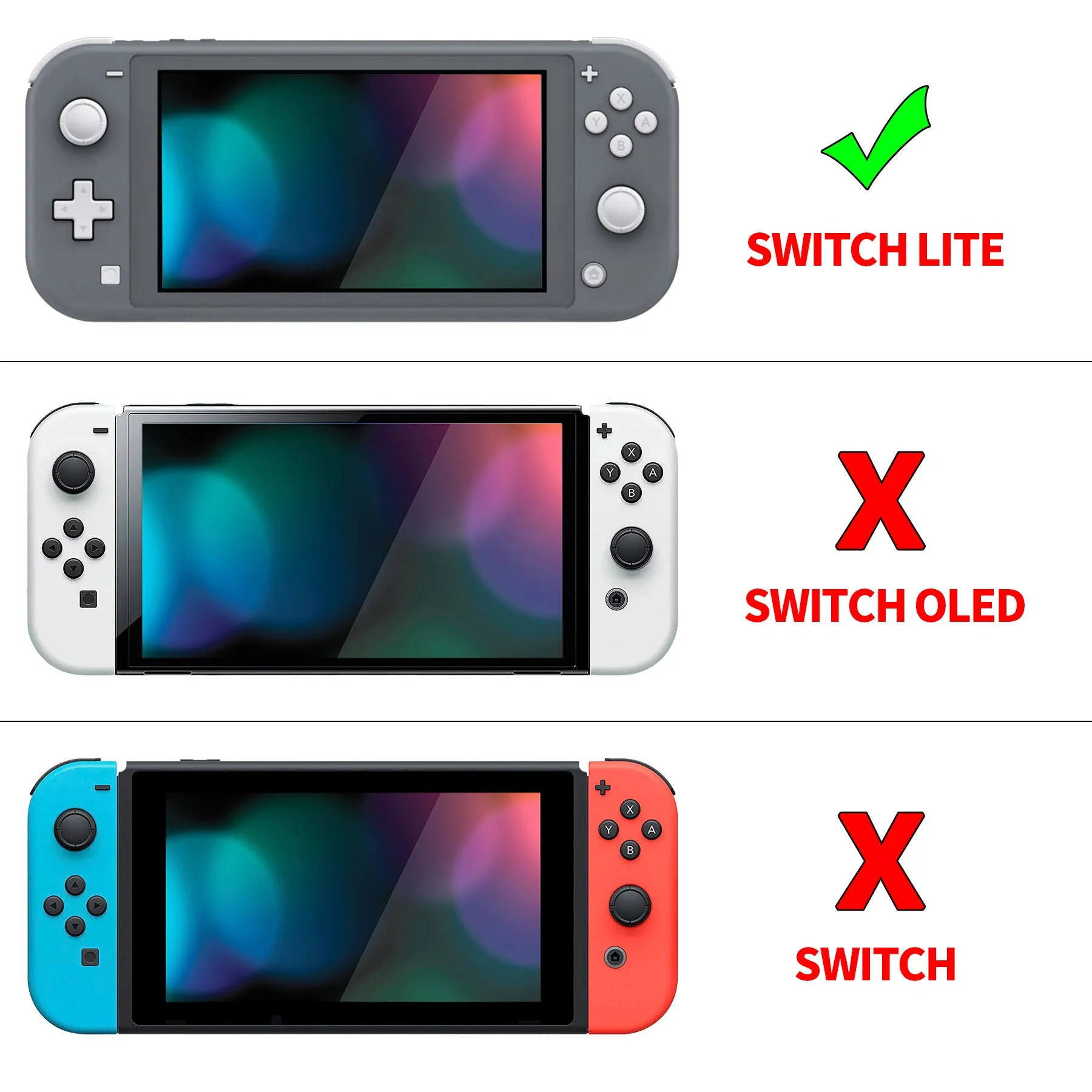 PlayVital ZealProtect Protective Case for Nintendo Switch Lite, Hard Shell Ergonomic Grip Cover for Switch Lite w/Screen Protector & Thumb Grip Caps & Button Caps - Gradient Translucent Bluebell - PSLYP3011