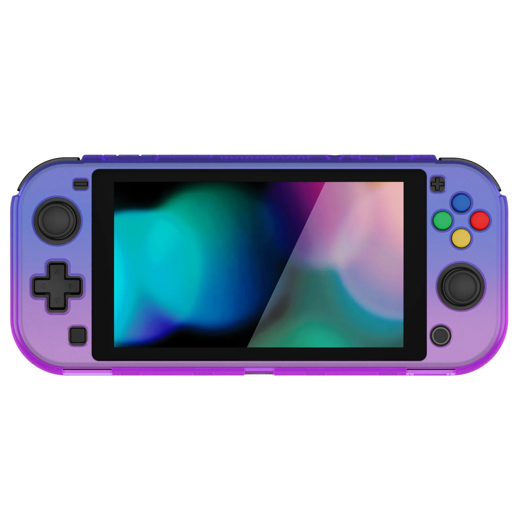 PlayVital ZealProtect Protective Case for Nintendo Switch Lite, Hard Shell Ergonomic Grip Cover for Switch Lite w/Screen Protector & Thumb Grip Caps & Button Caps - Gradient Translucent Bluebell - PSLYP3011