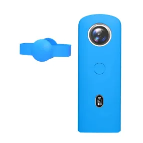 PULUZ Silicone Protective Case with Lens Cover for Ricoh Theta SC2 360 Panoramic Camera(Blue)