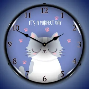 Purrfect Day Backlit LED Clock