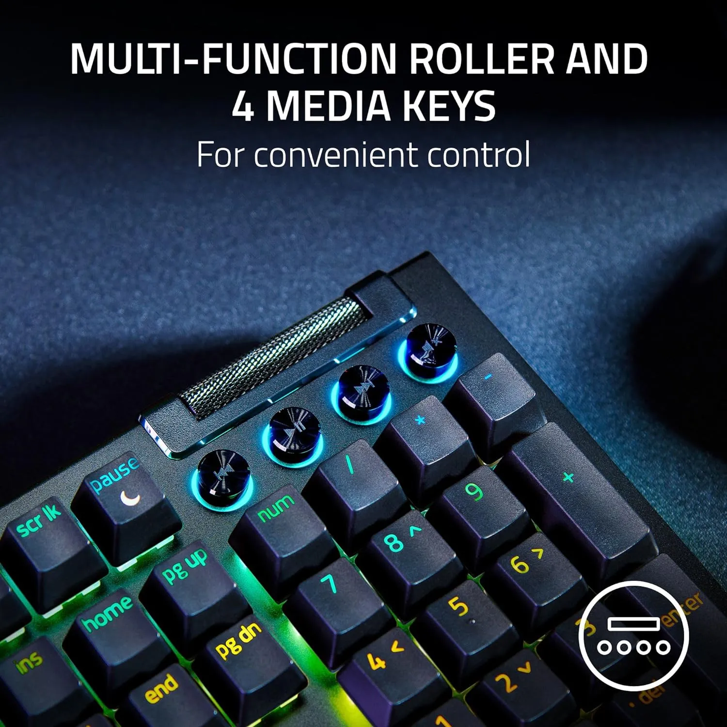 Razer BlackWidow V4 電競遊戲鍵盤 (英文 綠軸) RZ03-04690100-R3M1