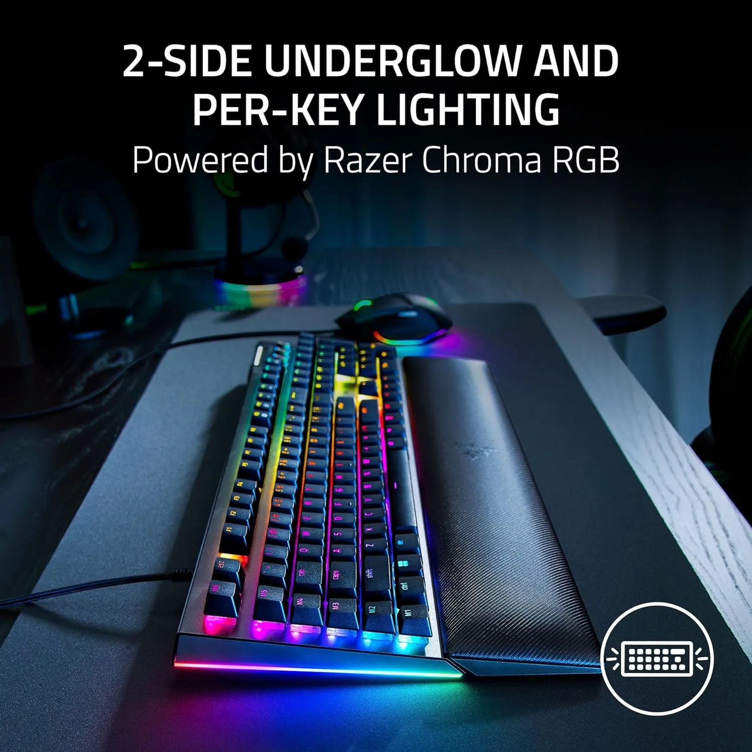 Razer BlackWidow V4 電競遊戲鍵盤 (英文 綠軸) RZ03-04690100-R3M1