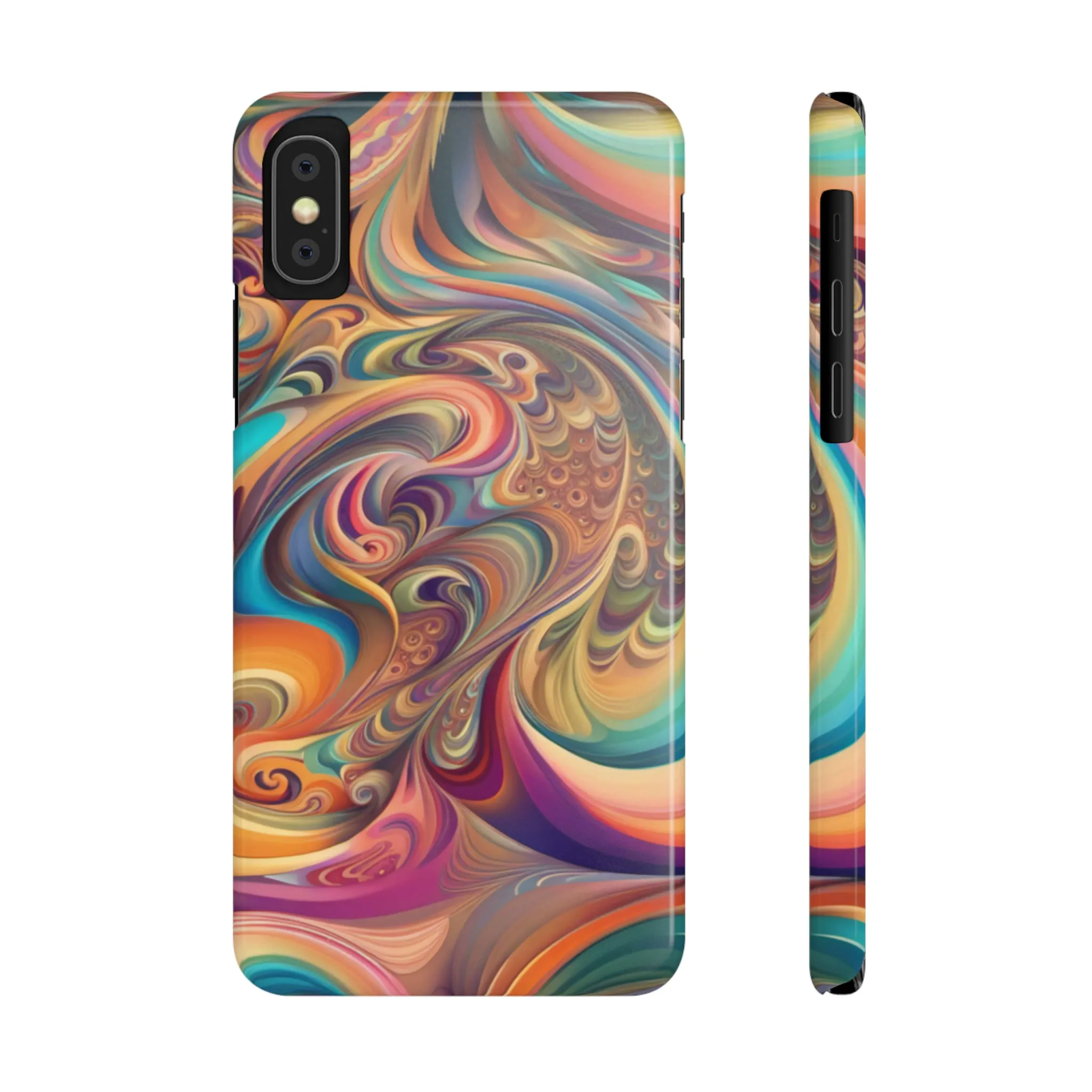 Retro 70's Design Sleek Elegance Wireless-Charging Compatible Phone Case Slim Phone Case compatible with over 20 iphone models