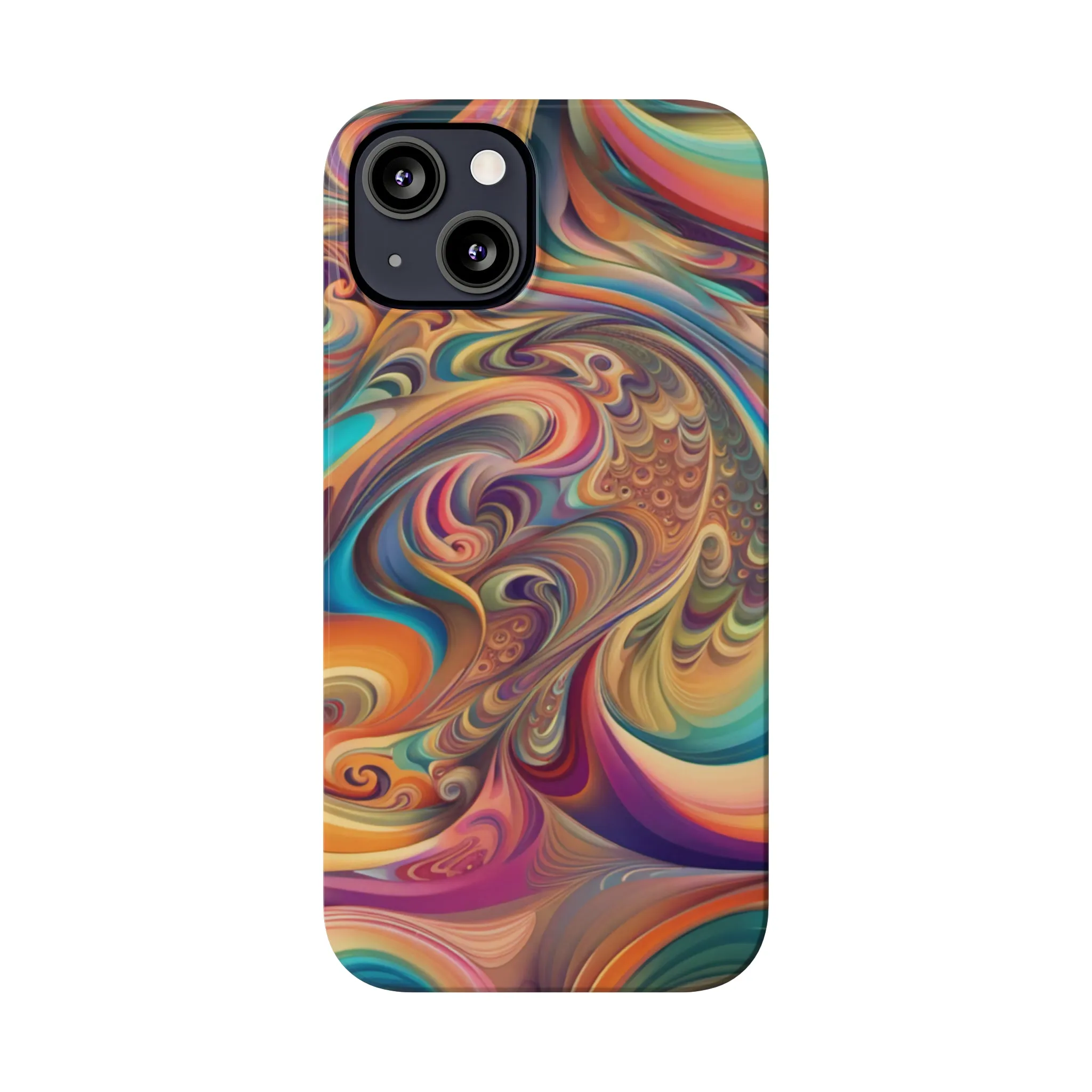 Retro 70's Design Sleek Elegance Wireless-Charging Compatible Phone Case Slim Phone Case compatible with over 20 iphone models