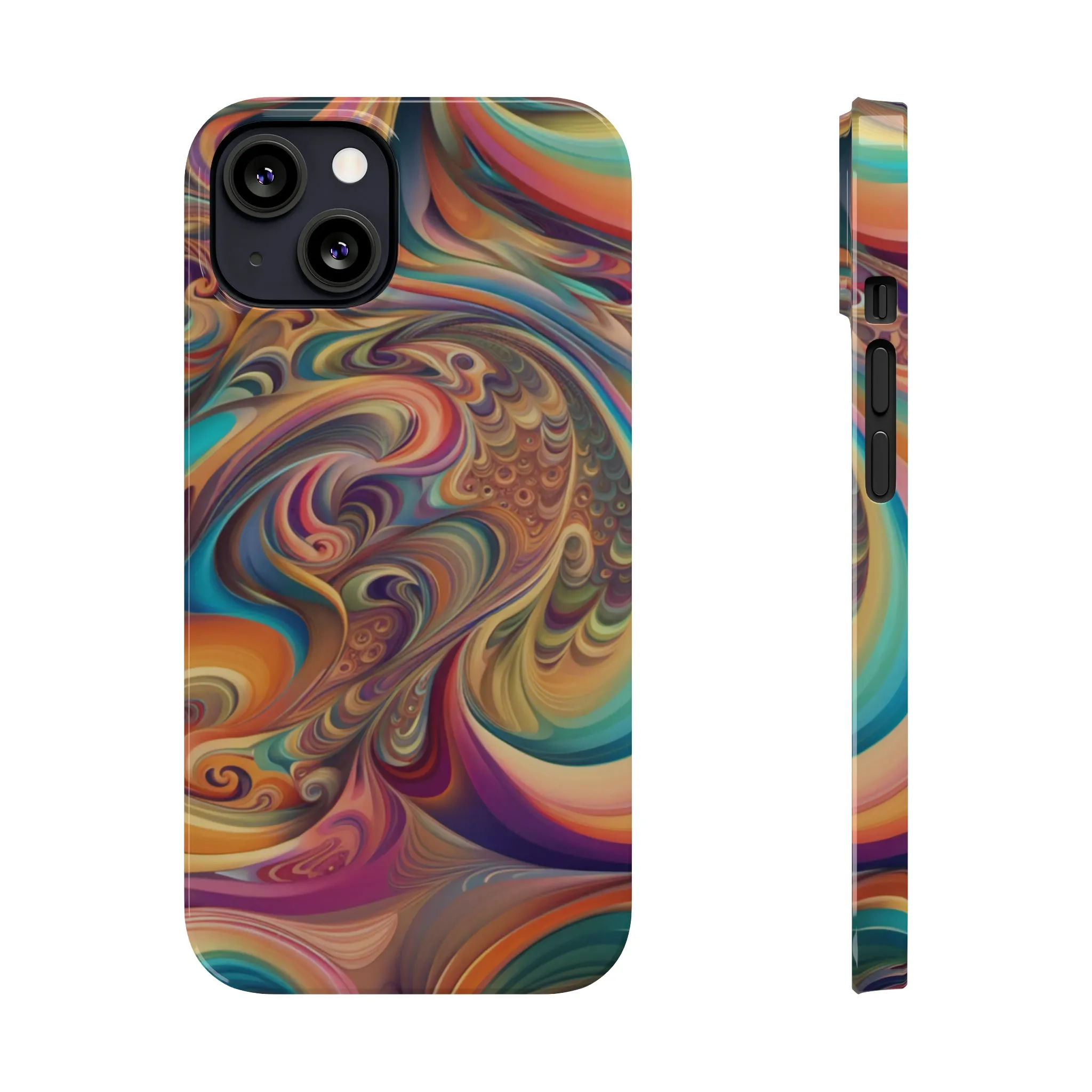 Retro 70's Design Sleek Elegance Wireless-Charging Compatible Phone Case Slim Phone Case compatible with over 20 iphone models