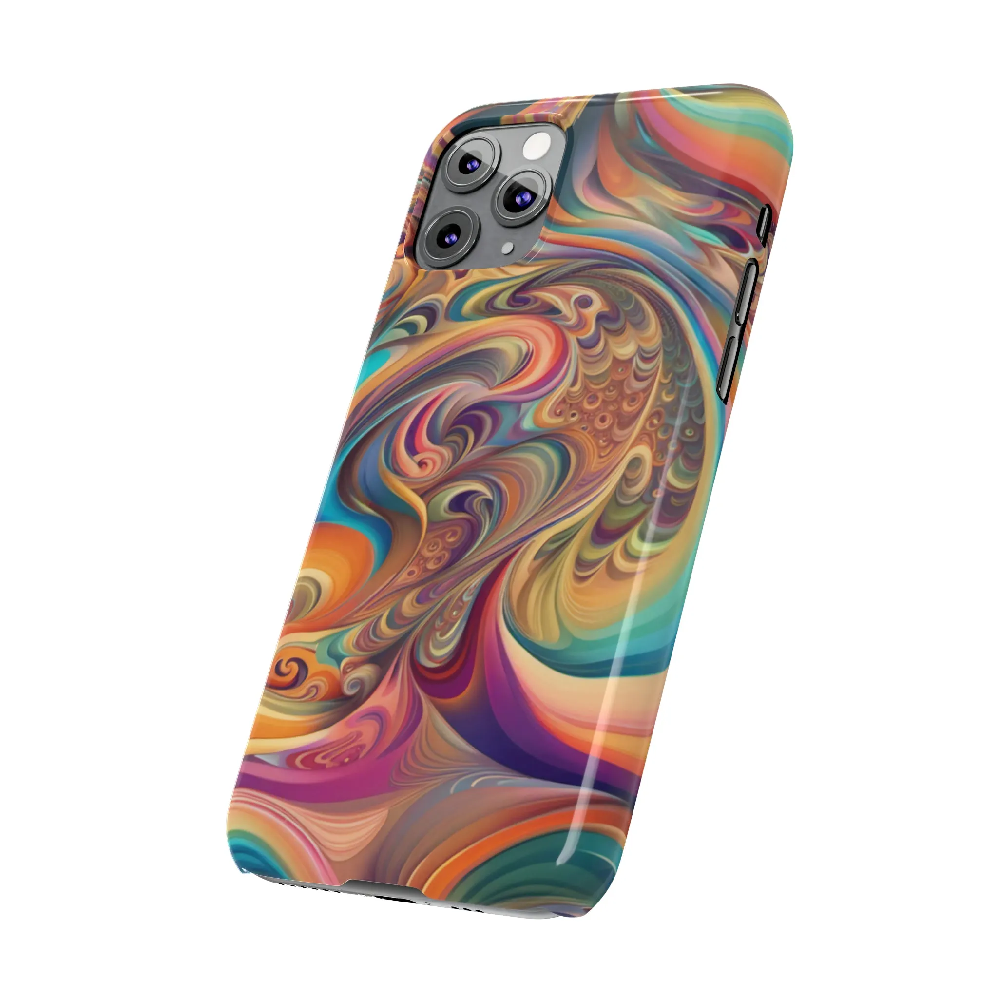 Retro 70's Design Sleek Elegance Wireless-Charging Compatible Phone Case Slim Phone Case compatible with over 20 iphone models