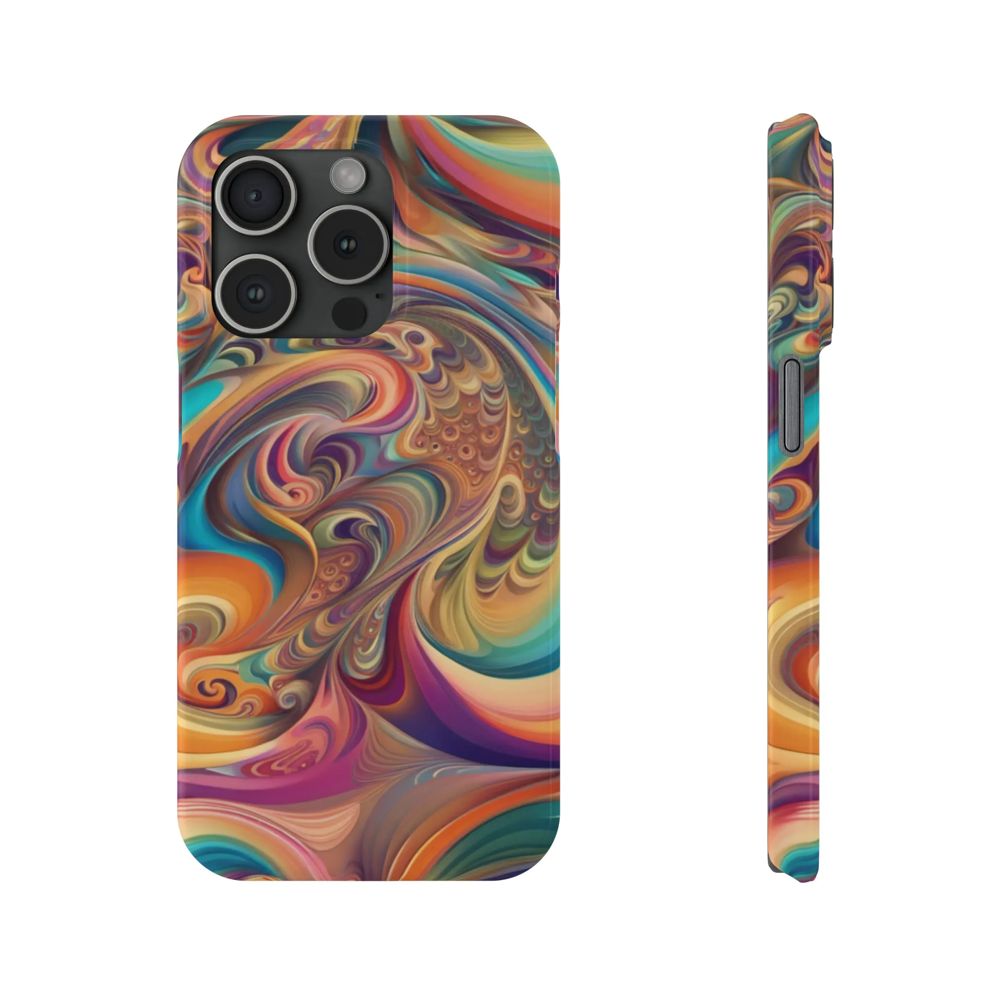 Retro 70's Design Sleek Elegance Wireless-Charging Compatible Phone Case Slim Phone Case compatible with over 20 iphone models