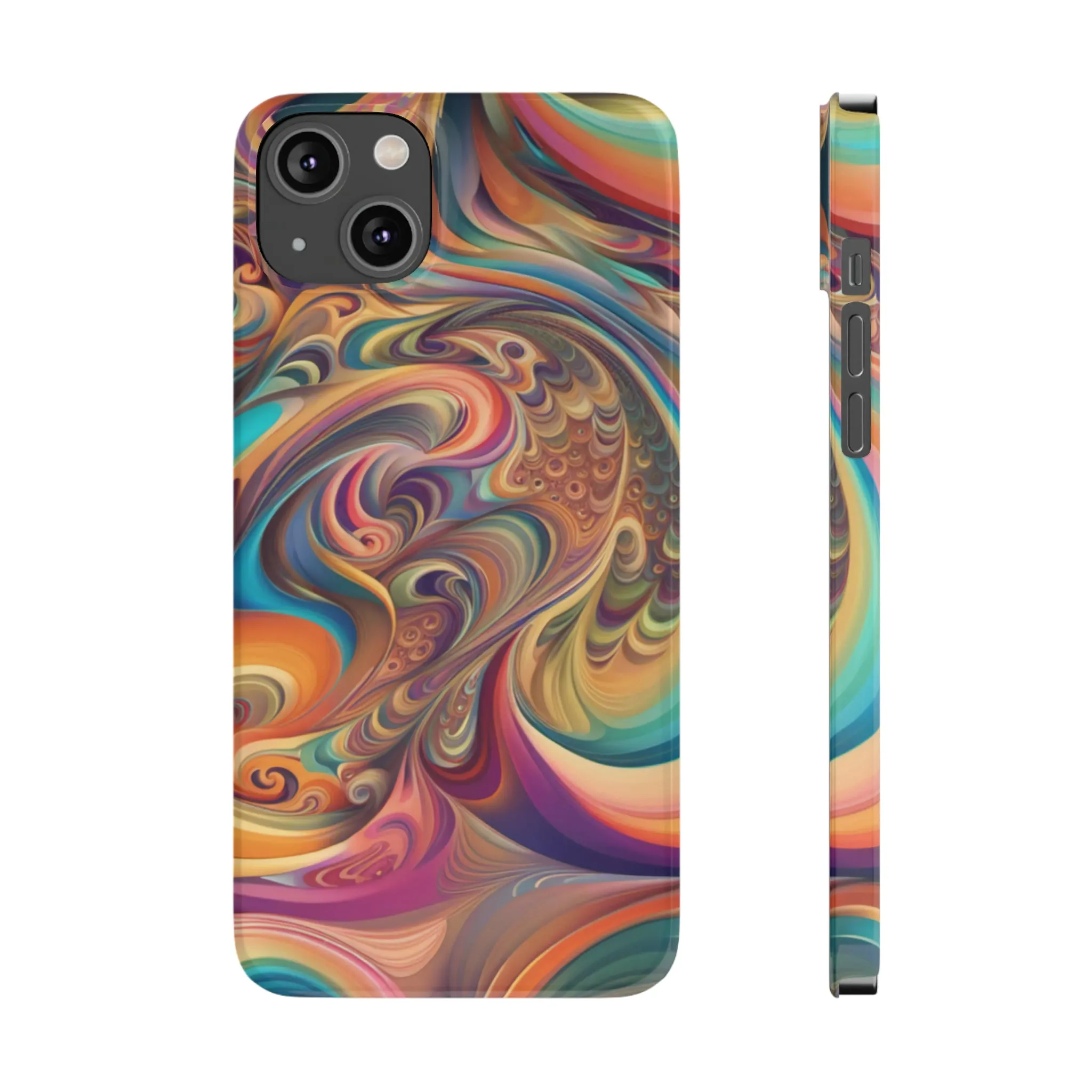 Retro 70's Design Sleek Elegance Wireless-Charging Compatible Phone Case Slim Phone Case compatible with over 20 iphone models