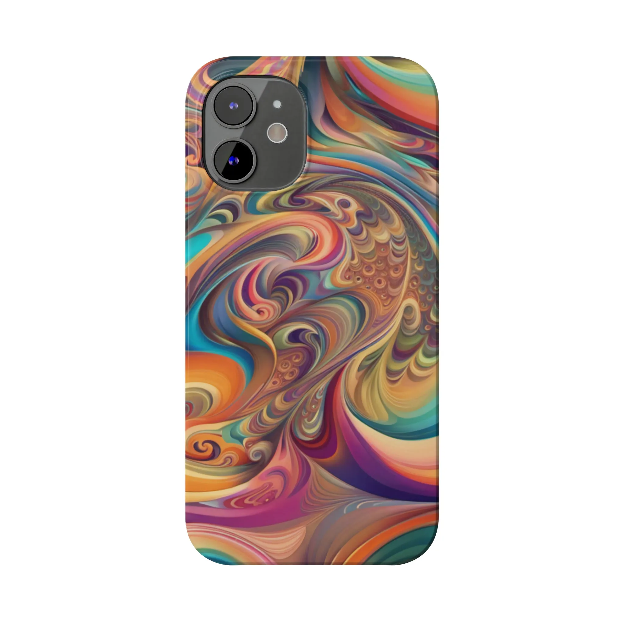 Retro 70's Design Sleek Elegance Wireless-Charging Compatible Phone Case Slim Phone Case compatible with over 20 iphone models