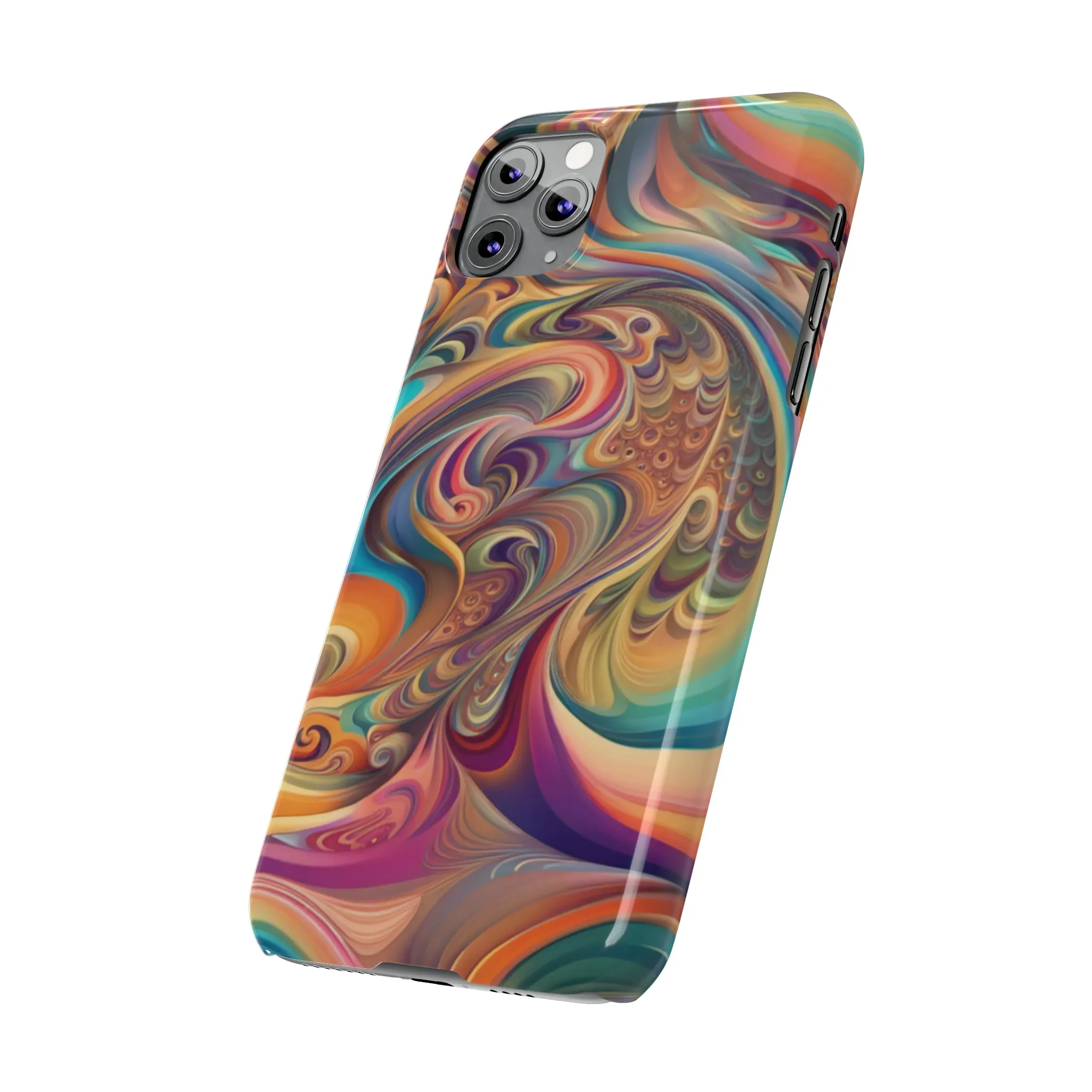 Retro 70's Design Sleek Elegance Wireless-Charging Compatible Phone Case Slim Phone Case compatible with over 20 iphone models