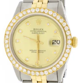 Rolex Datejust 2-Tone 36mm Jubilee Watch w/Champagne Diamond Dial &amp; 1.85Ct Bezel TFJ-142508023