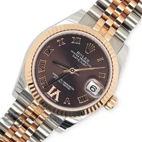 Rolex Datejust 31mm Chocolate Diamond Roman VI Roman Dial Watch TFJ-142508339