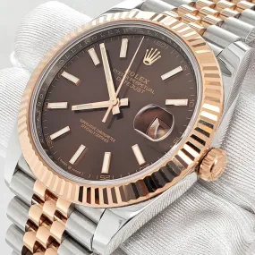 Rolex Datejust 41 126331 Chocolate Dial Rose Gold/Steel Jubilee Watch Box Papers TFJ-142507938