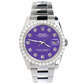 Rolex Datejust  Diamond Bezel/Sangria Diamond Dial Steel Watch TFJ-142507902