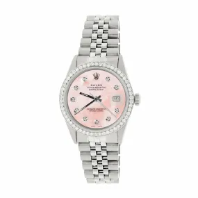 Rolex Datejust Steel 36mm Jubilee Watch 1.1CT Diamond Bezel/Royal Pink MOP Dial TFJ-142508115