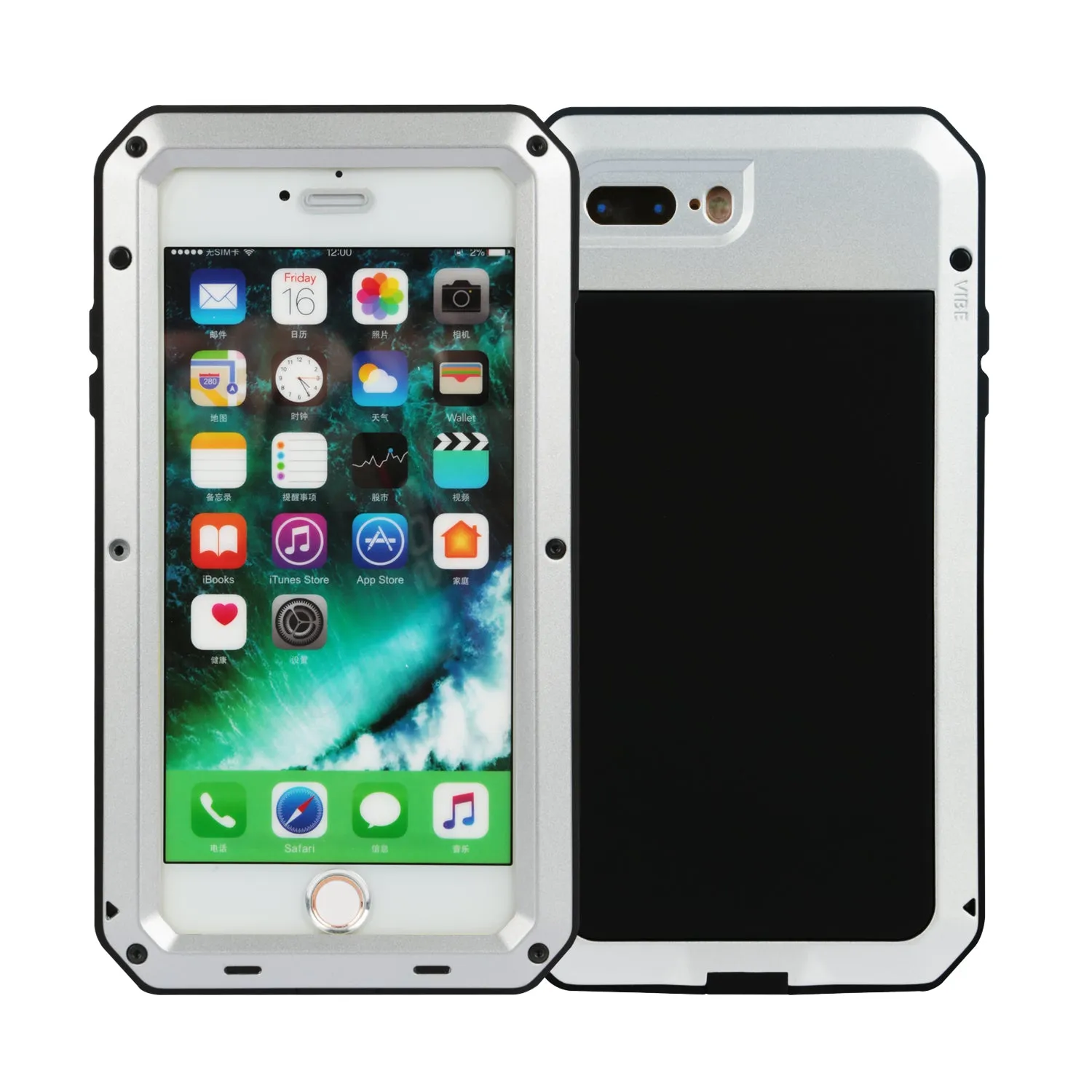 Rugged Shock-Resistant Hybrid Full Cover Case For iPhone 7 Plus