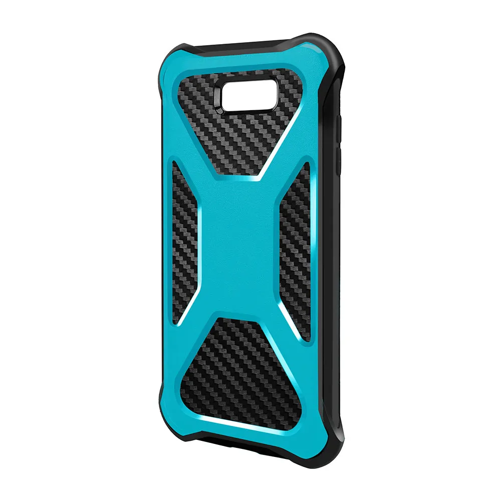 Samsung Galaxy J7 (2017) / J7 Sky Pro / J7 Perx / J7 V / J7 Prime / Galaxy Halo Case, Rugged Slim Rotating Swivel Lock Carbon Fiber Combo Clip Cover - Teal