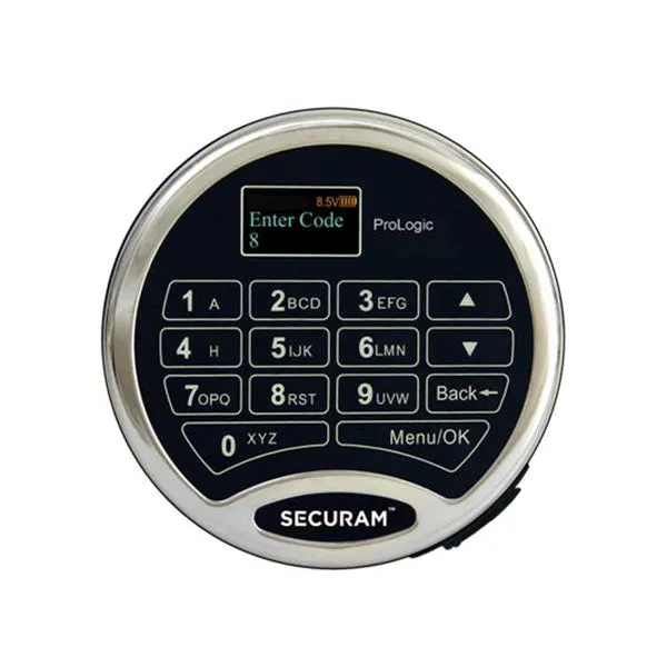 SECURAM - ProLogic Kit - ProLogic L22 Electronic Safe Keypad Lock & SwingBolt Lock Body with Status Sensor - Digital Mode - UL Listed - Chrome