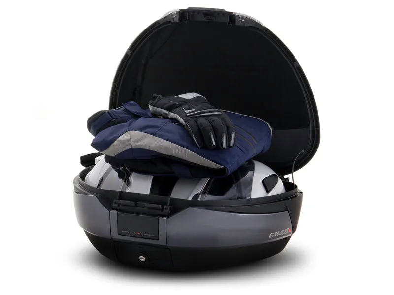 SHAD SH48 Top Box Black / Dark Grey inc Backrest And Carbon Cover