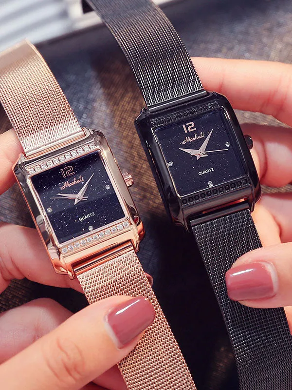 Stainless Steel Square Women's Watch