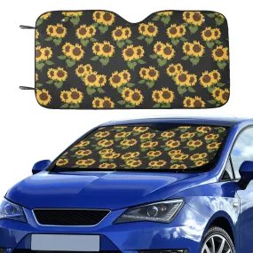 Sunflower Windshield Sun Shade, Flower Car Accessories Auto Protector Front Window Visor Screen Decor 55" x 29.53"