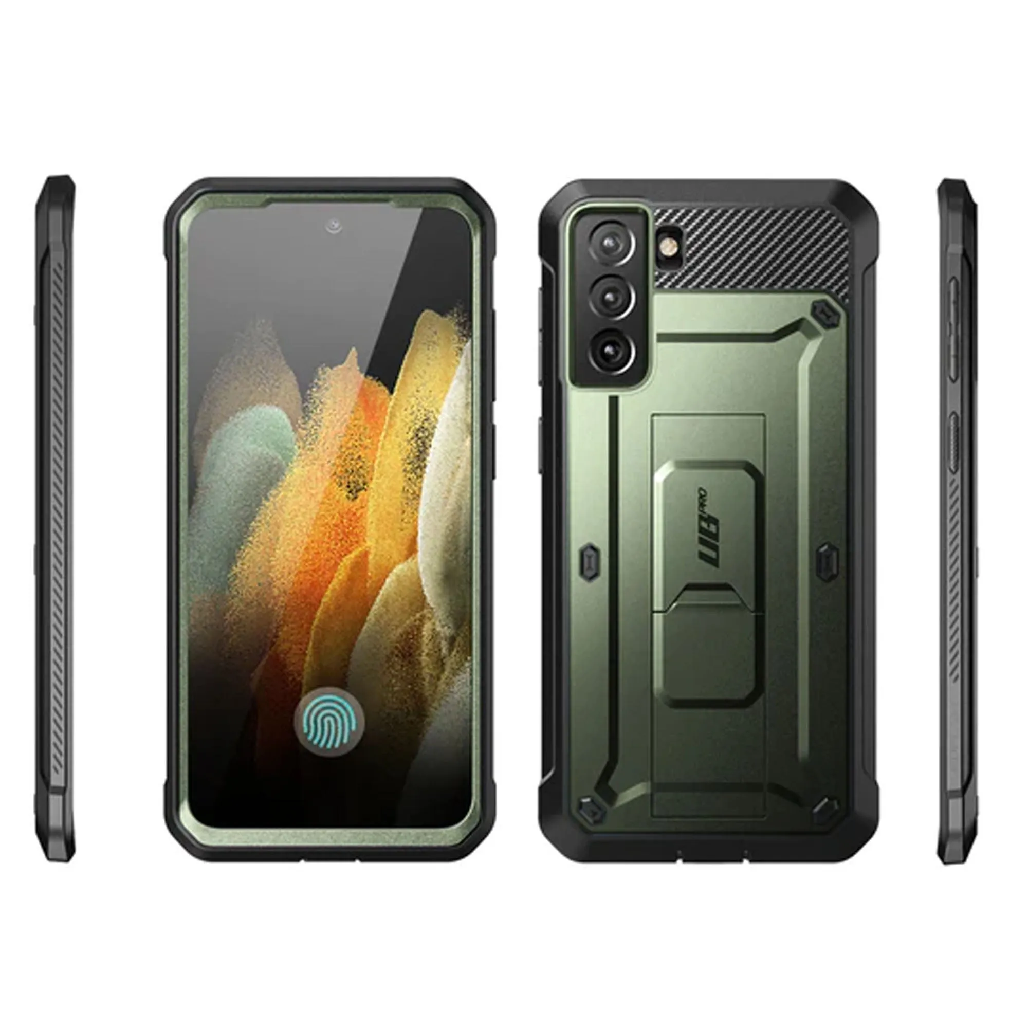 Supcase Unicorn Beetle Pro Rugged Case for Samsung Galaxy S21 FE with Built-in Screen Protector - Dark Green (Barcode: 843439113411 )