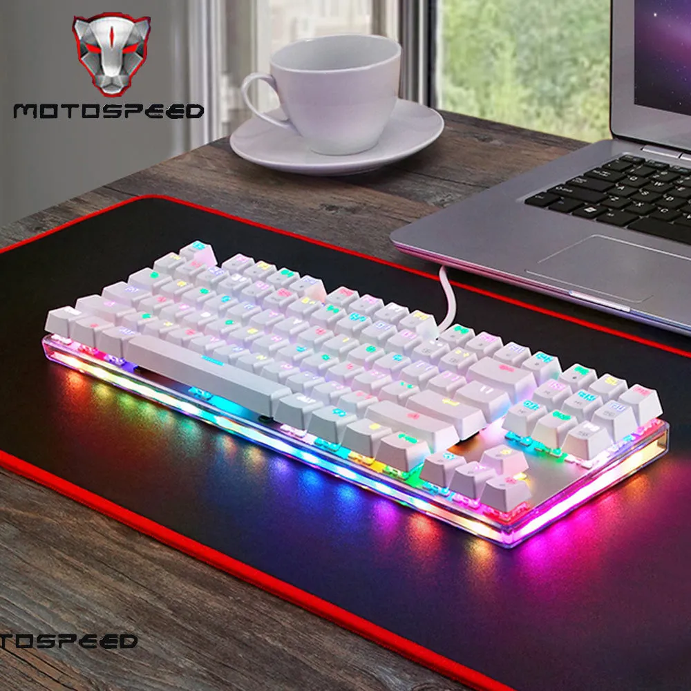 USB2.0 Wired Mechanical Keyboard with RGB Backlight with 1.8m Cable