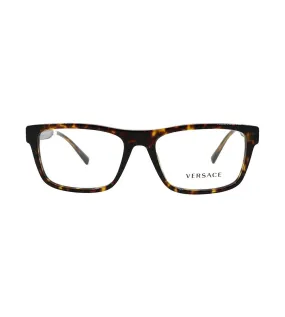 Versace Men's Havana Rectangular Optical Frame