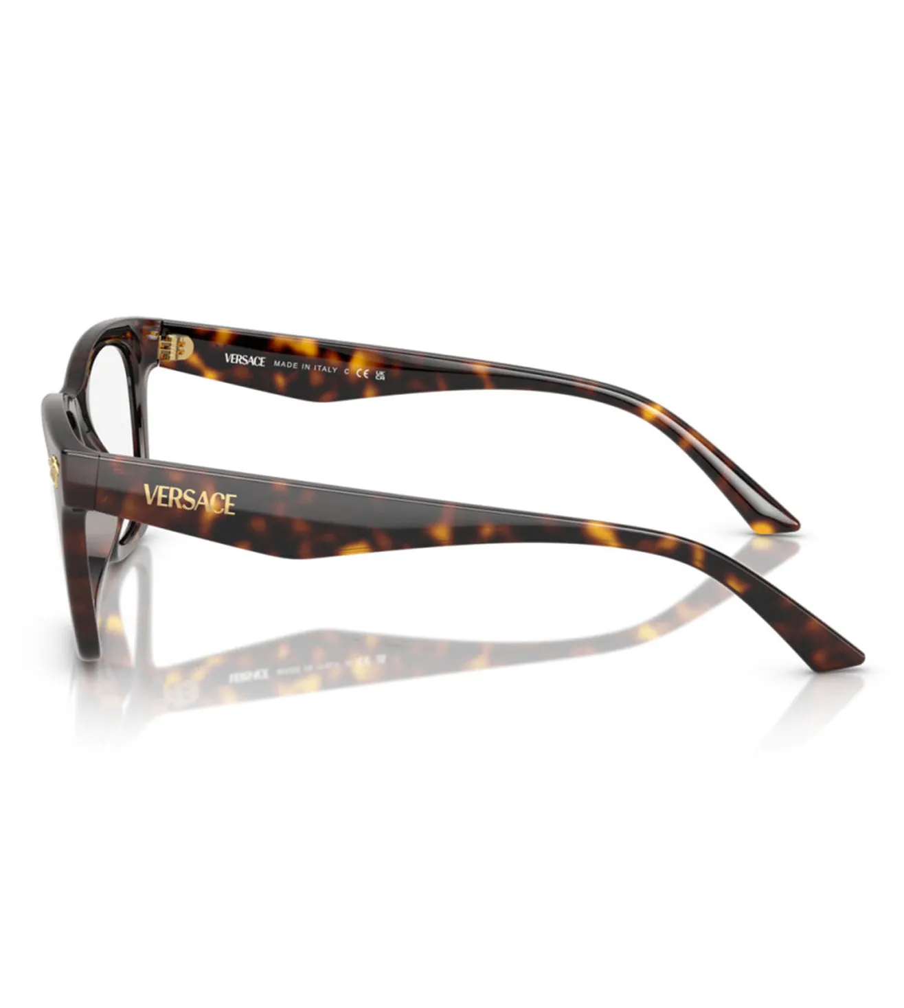 Versace Men's Havana Square Optical Frame