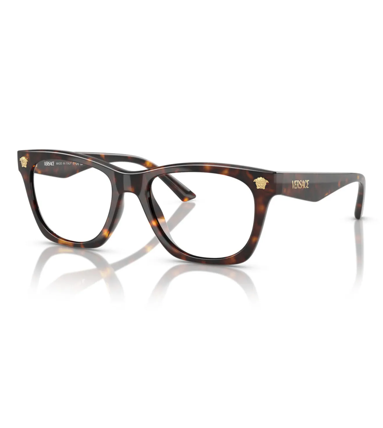 Versace Men's Havana Square Optical Frame