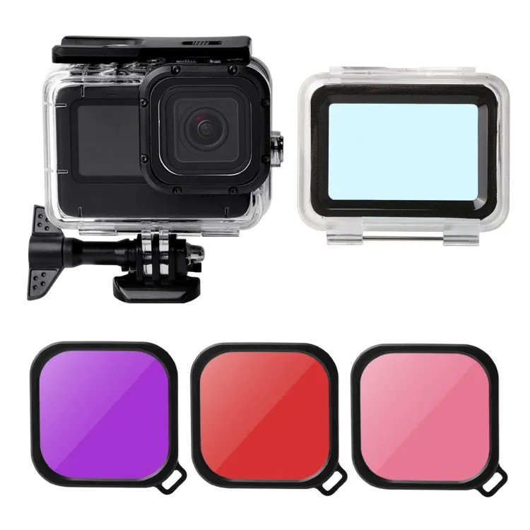 Waterproof Case   Touch Back Cover   Purple Red Pink Lens Filter for GoPro HERO10 Black / HERO9 Black