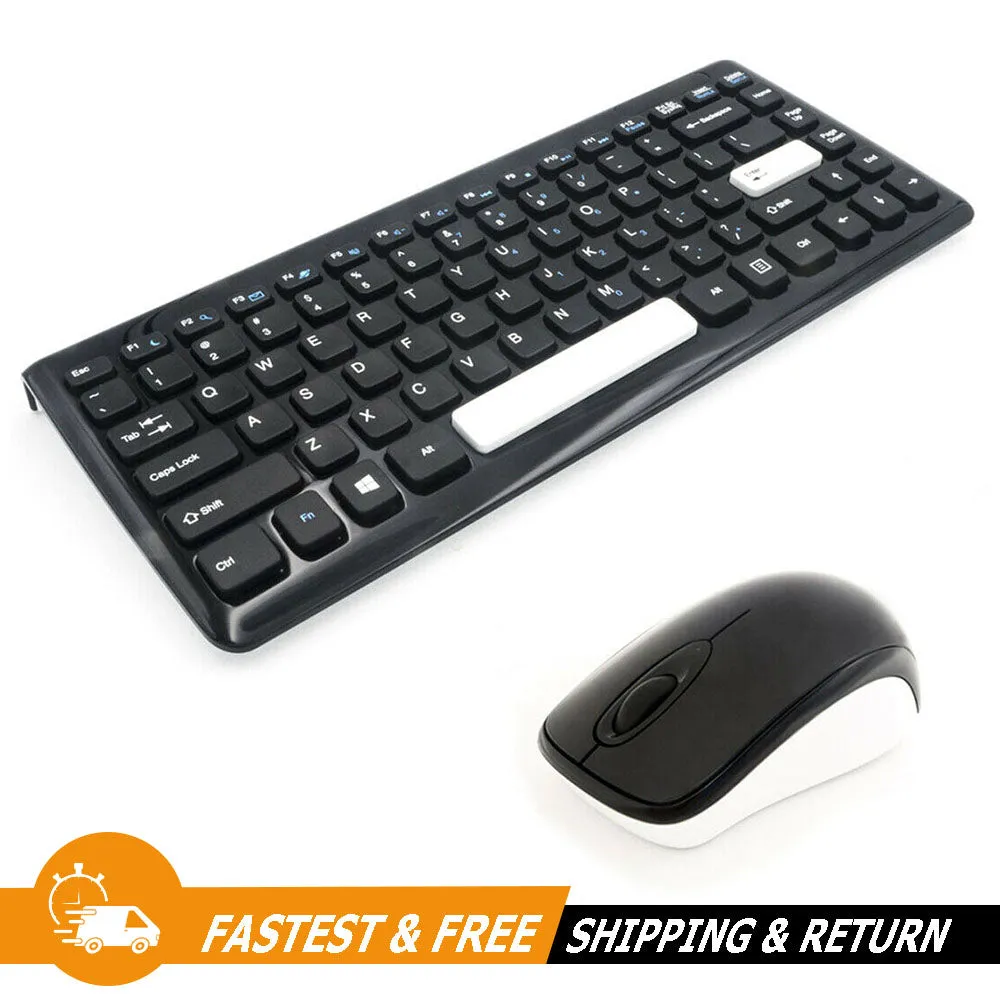 Wireless Slim Keyboard and Mouse Kits 2.4Ghz Silm and Light Noise Black KG-0977