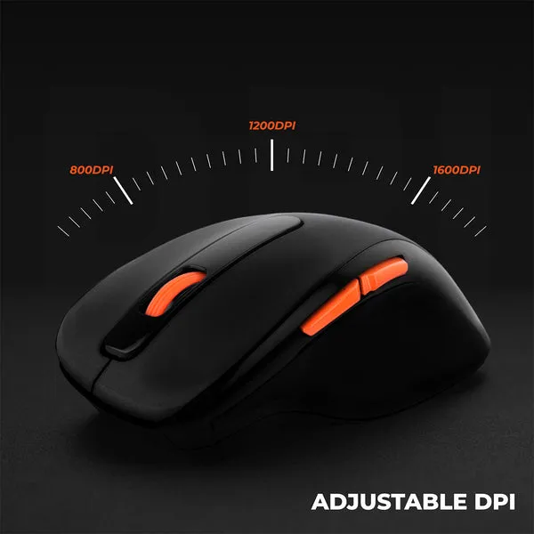 ZEBRONICS ZEB-CURVE Wireless Mouse, High Precision with 800/1200/1600 DPI, 6 Buttons, USB Nano Receiver, Power Saving Mode, Comfortable and Versatile