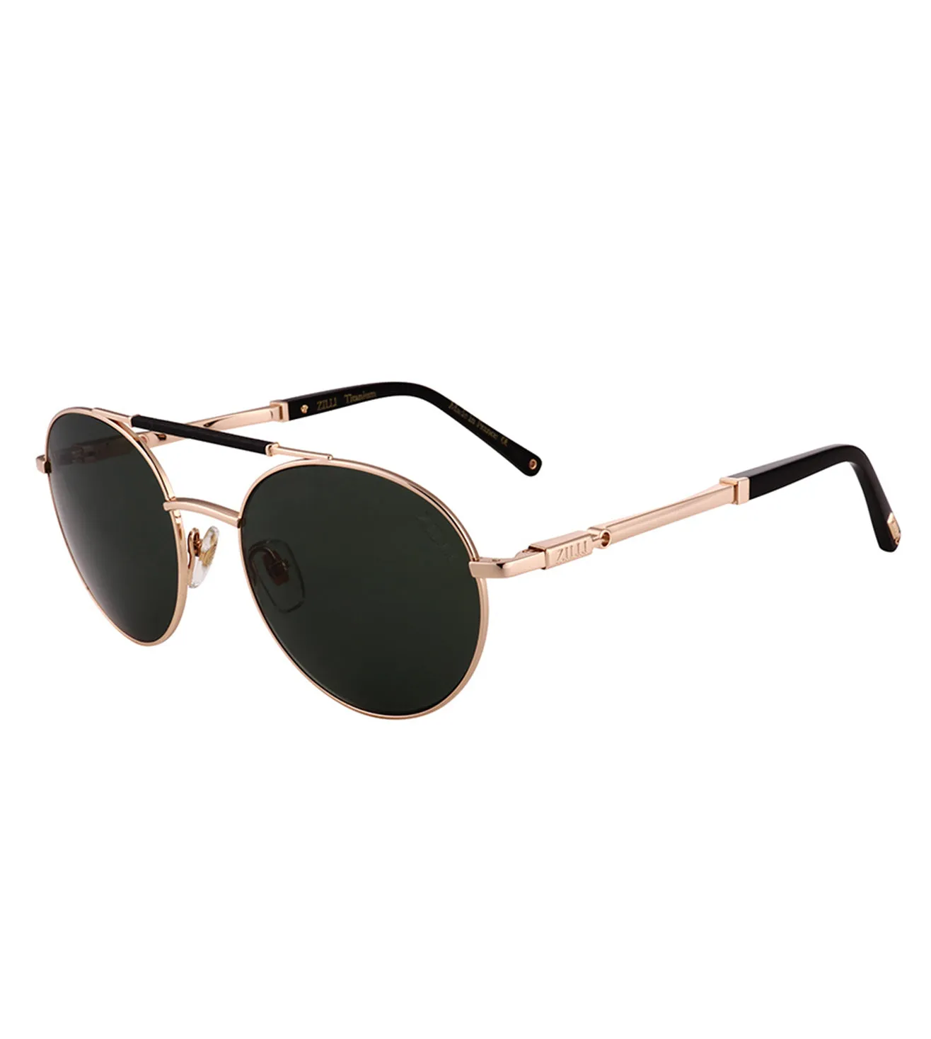 Zilli Men's Green Round Sunglasses