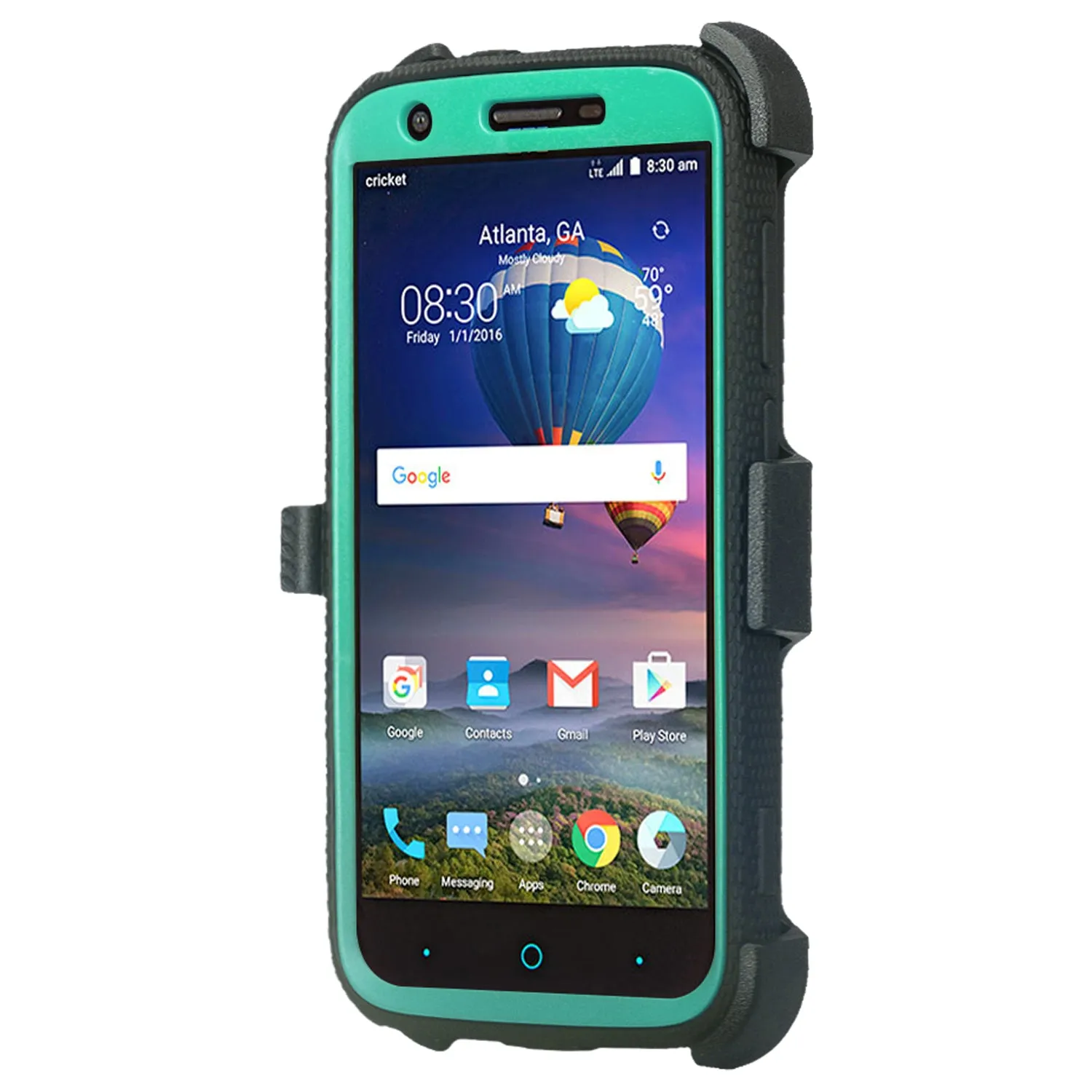 ZTE Grand X3 Case, ZMAX Champ, ZMAX Grand, Warp 7, Avid 916, Rugged Full-Body Armor[Built-in Screen Protector] Heavy Duty Holster Shell Combo Case - Teal